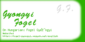 gyongyi fogel business card